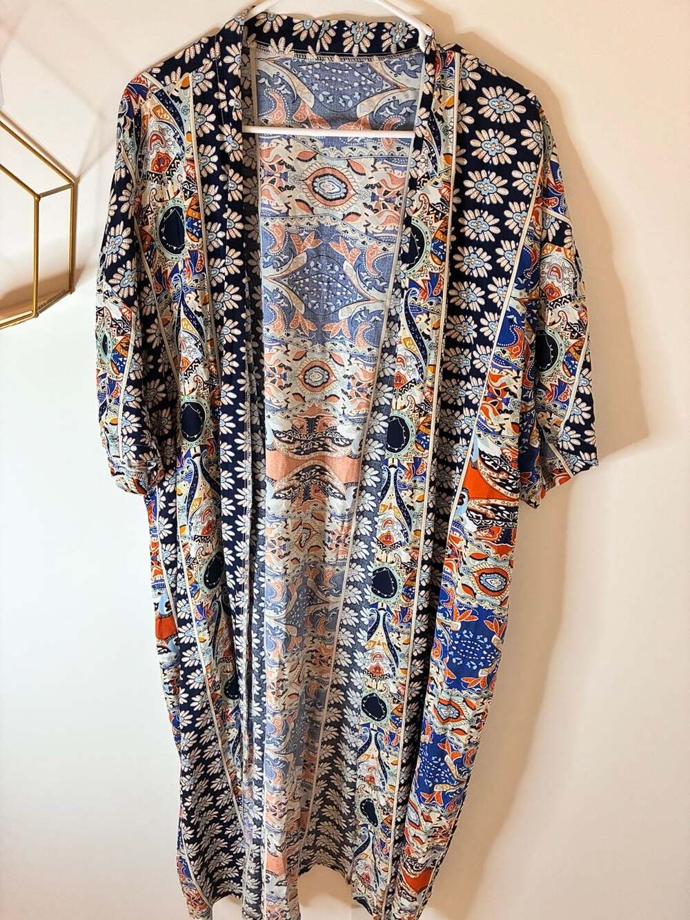 Unbranded Kimono Size 4XL Blue Paisley Floral Shorts Set